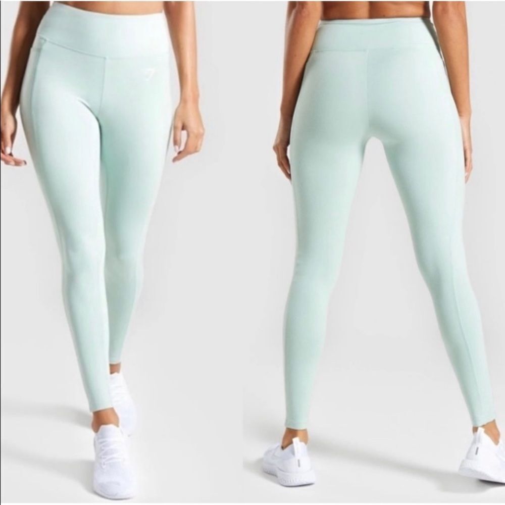 Gymshark Dreamy Dry side pocket mint green leggings